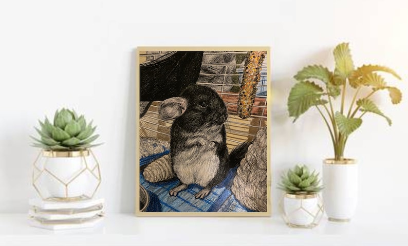 Custom Chinchilla Portrait in Colored Pencil image 10