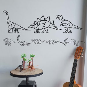 Dinosaur Vinyl Wall Stickers - Geometric/Polygons - choose size & colour for decal