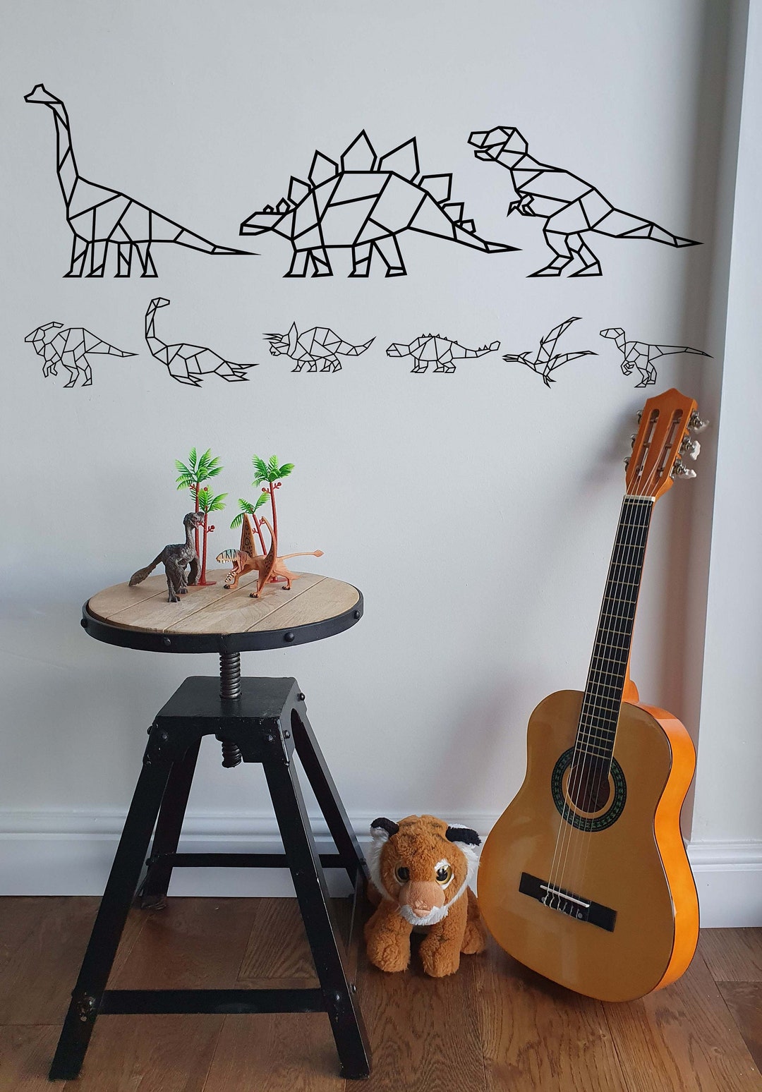 Dinosaur Vinyl Wall Stickers 13 Colours Geometric/polygons Etsy