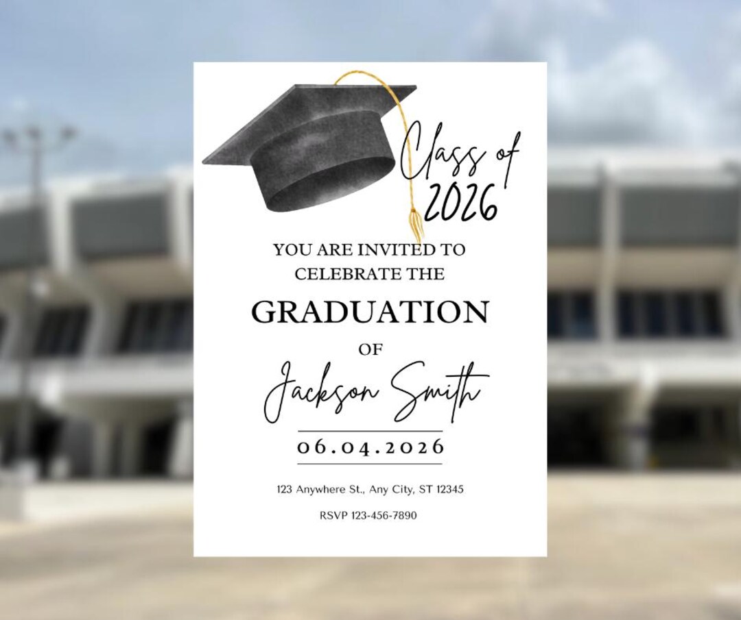 Invitation * Graduation Invitation * Graduation Hat Invitation ...