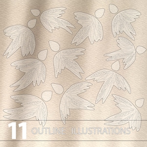 Un troupeau d’oiseaux SWALLOW Clip art Bundle, Illustration d’oiseau volant, Dessin vectoriel au trait, Éléments numériques, Téléchargement instantané