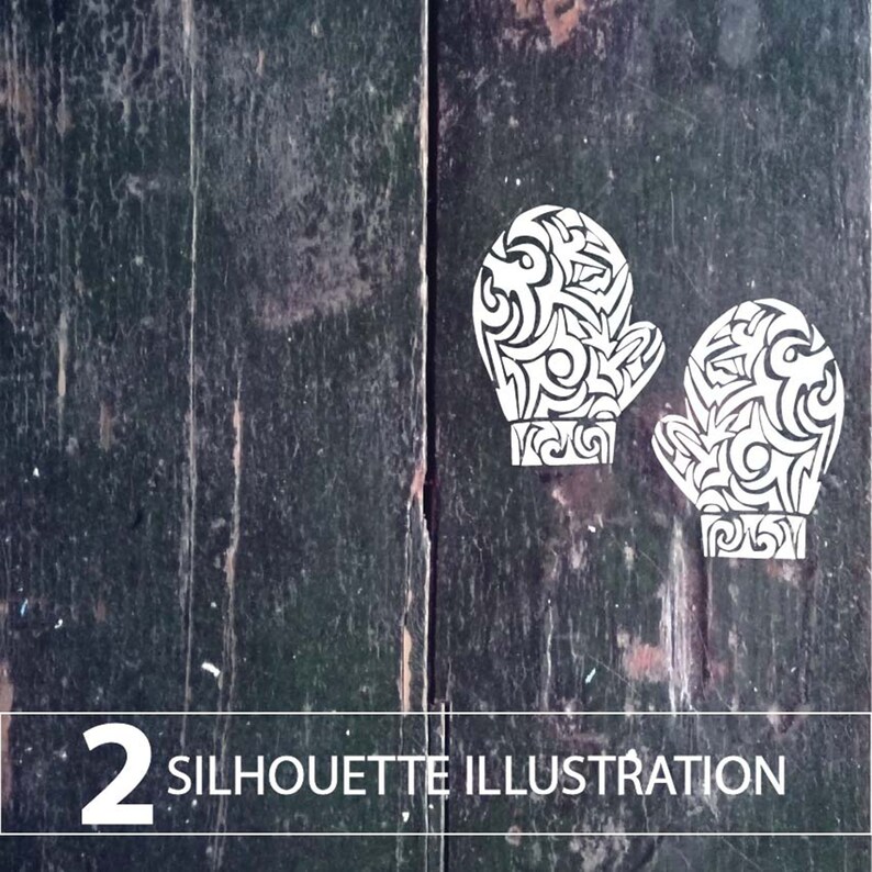 Download Winter Gloves SILHOUETTE ILLUSTRATION Mittens drawing in ...