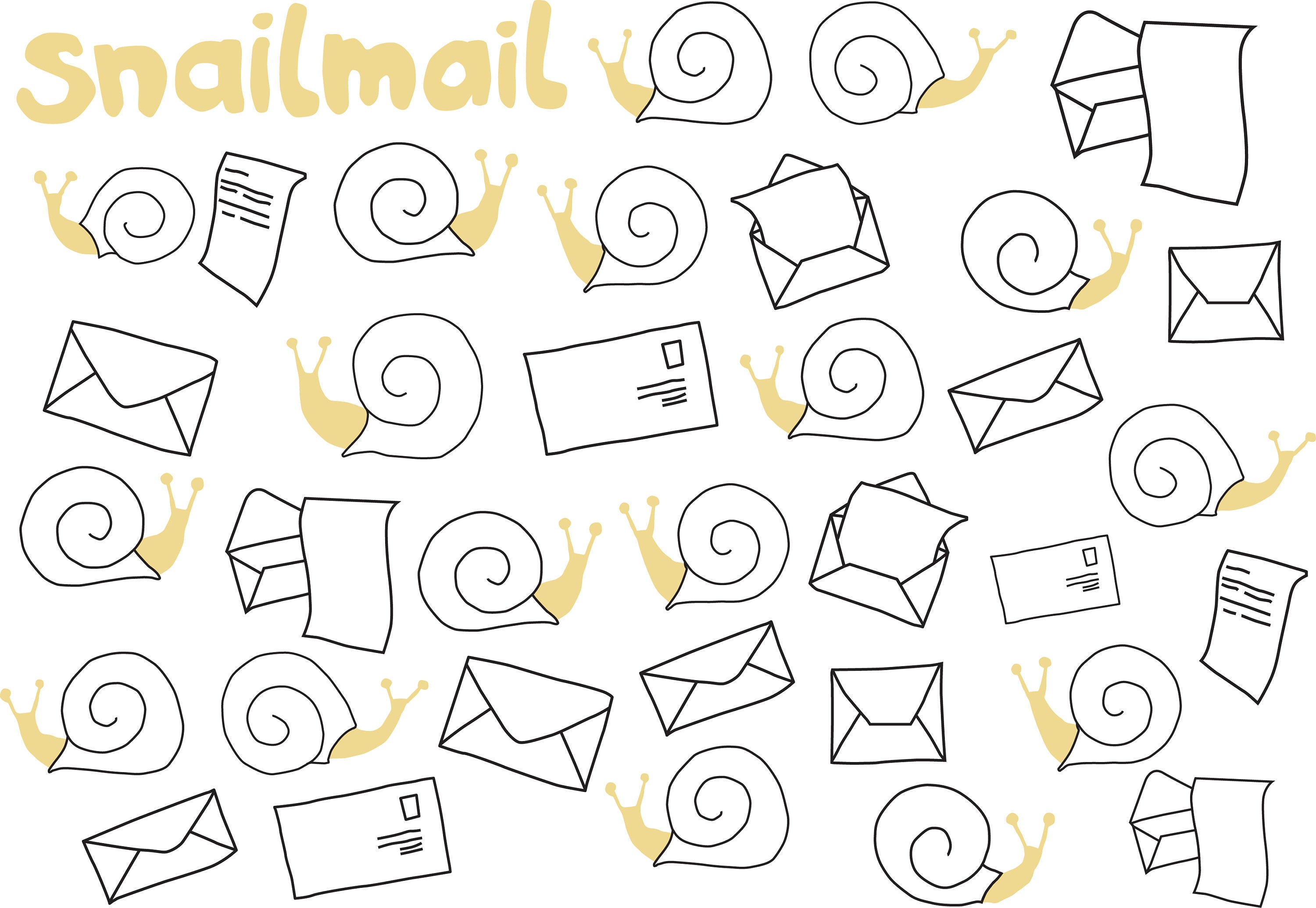 SNAIL MAIL clip art ILLUSTRATION instant download in svg pdf Etsy