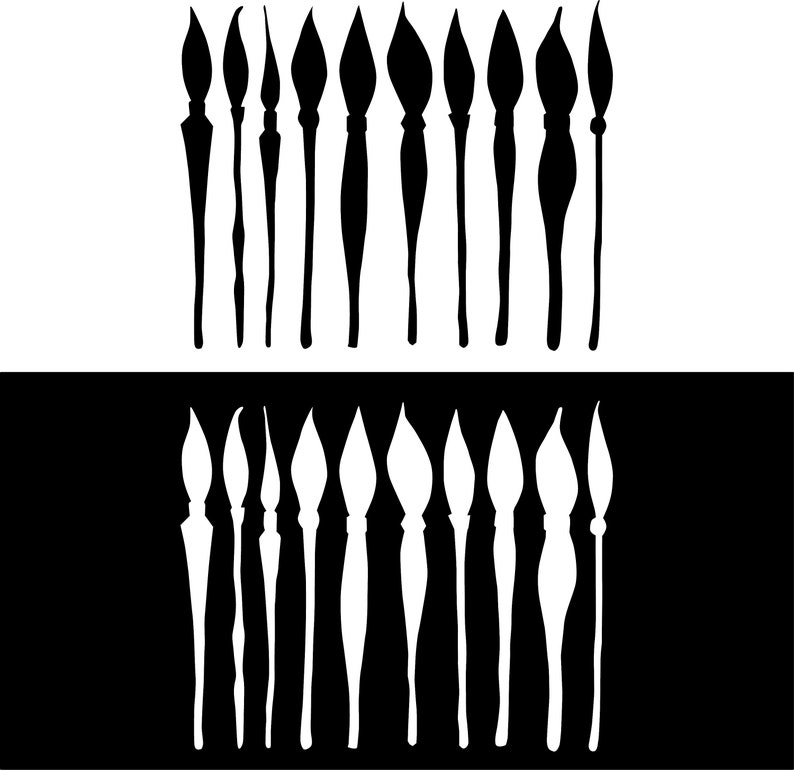 PAINT brush SILHOUETTE ILLUSTRATIONS drawing in svg pdf ai