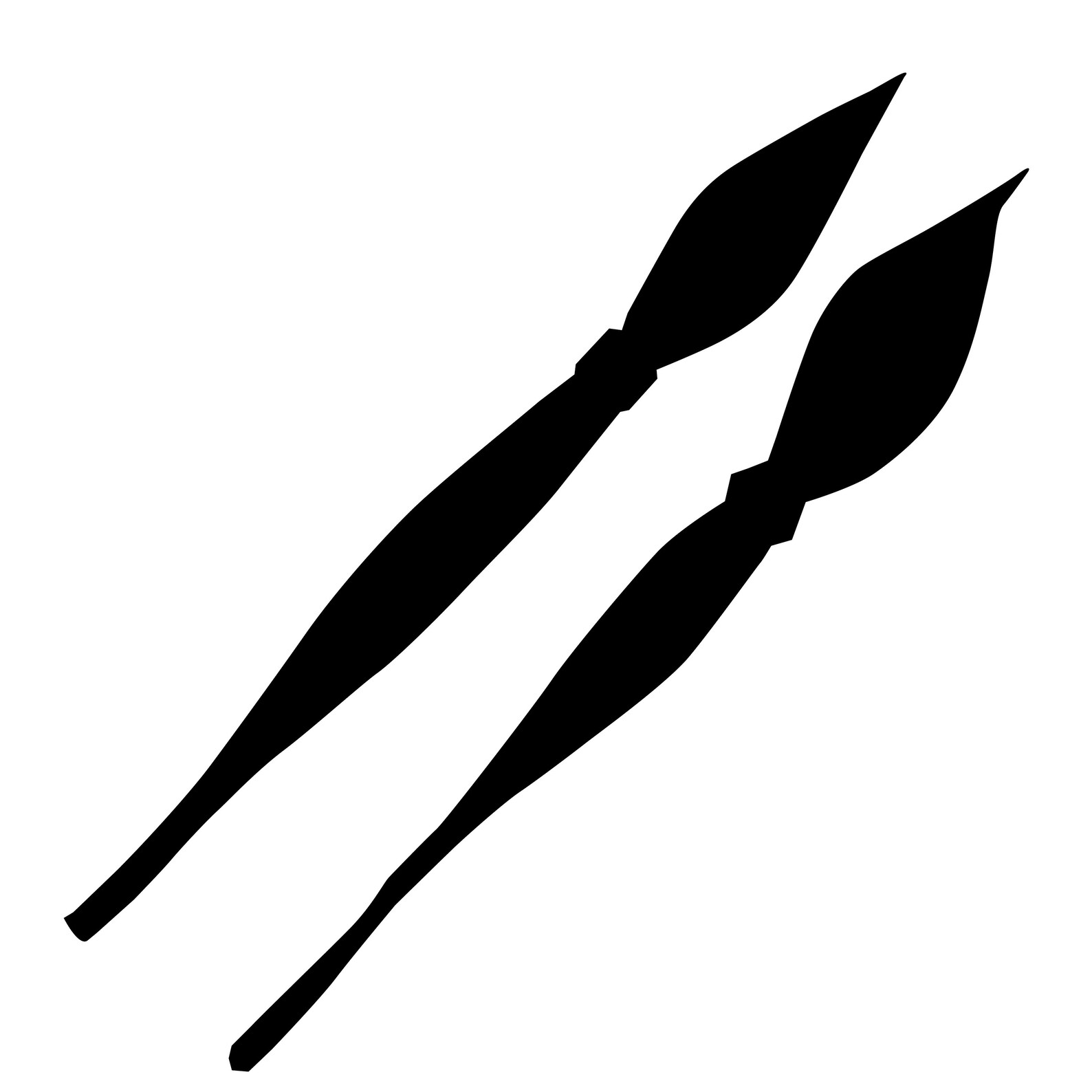 PAINT brush SILHOUETTE ILLUSTRATIONS drawing in svg pdf ai Etsy