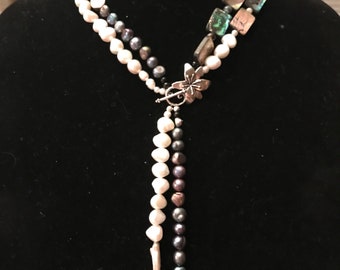 Freshwater Pearls & Paua Shells Necklace