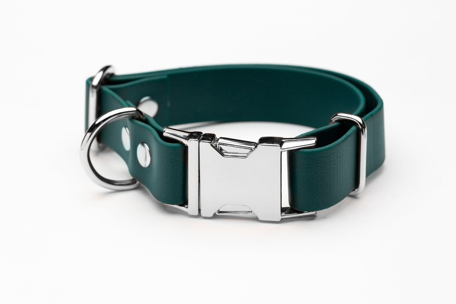 3/4 Inch Width Biothane Dog Collar Forest Green Personalized Etsy