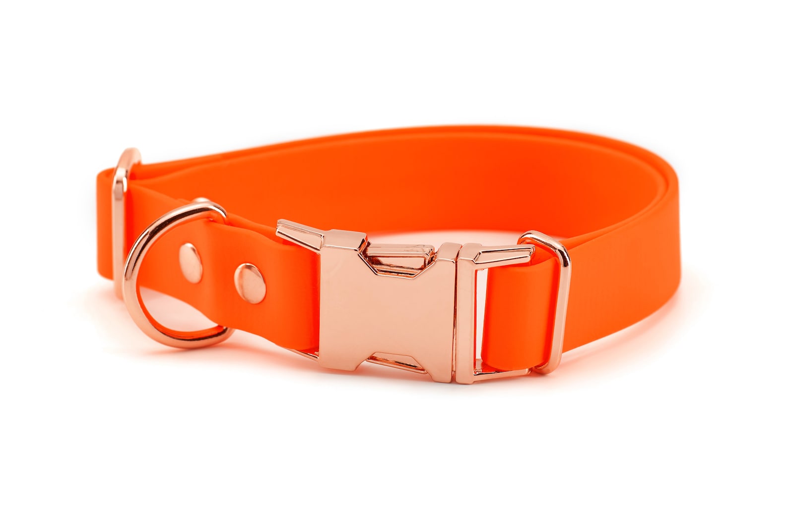 1 Inch Engraved Biothane Collarwaterproof Orange Collar Etsy