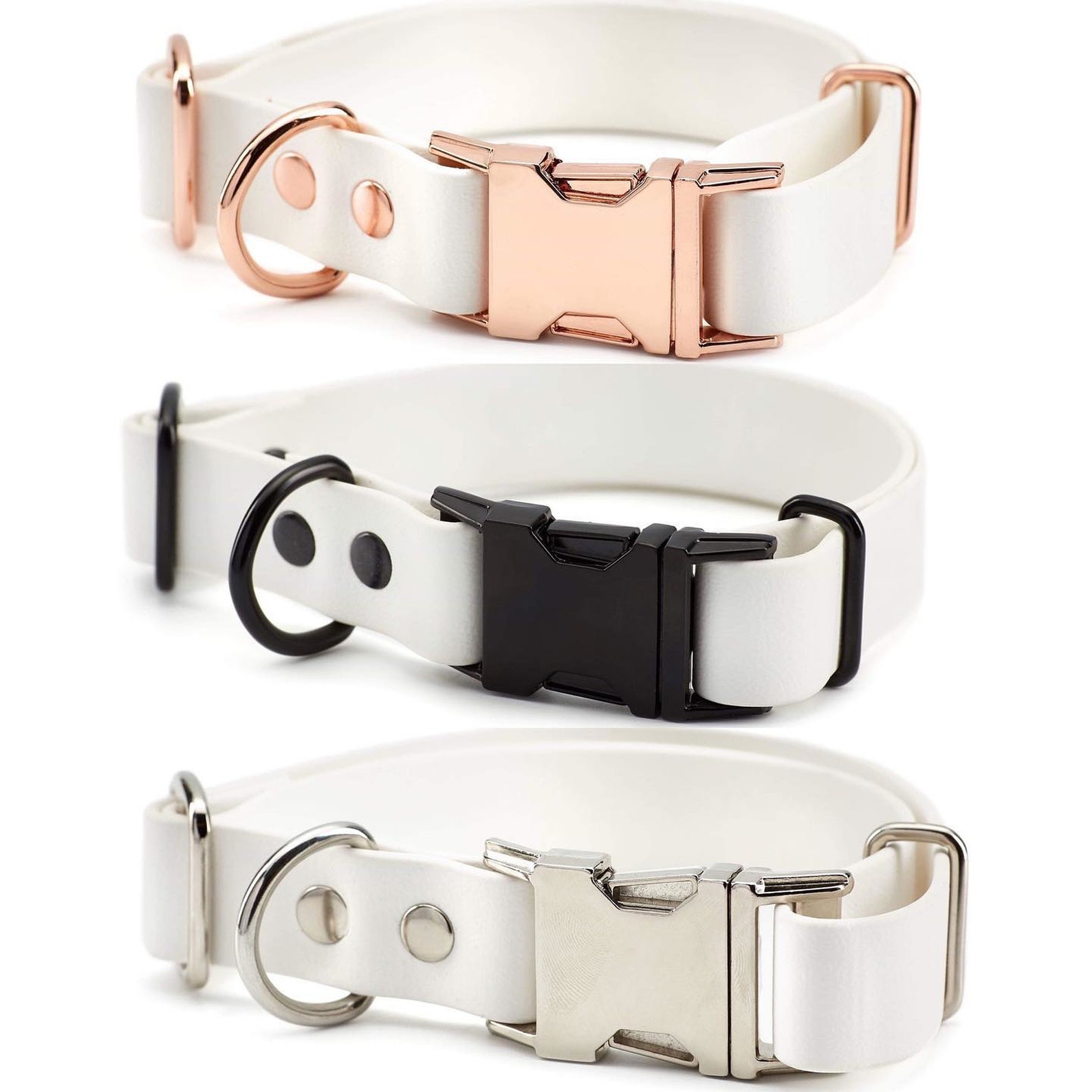 1 Inch Engraved Biothane Buckle Dog Collar White Personalized Etsy