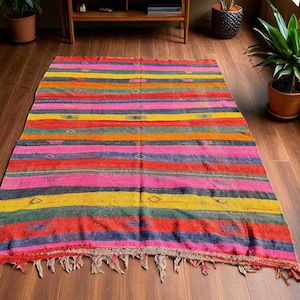200x250 Antiker Kelim, Kelim, Wollteppich, Kelim, Wollteppich, Wollteppich, 200x230, Kelimteppich, Kilim, bunter Teppich 150x250, Kelimteppich