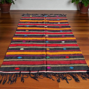 Area Rug, Antique kilim, Turkish kilim, Vintage kilim, kelim, Colorful Rug, Living room Rug 5x9, oriental rug 5x9, kilim rug, 5x9 wool rug