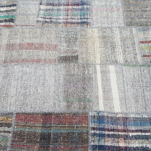 Colorful rug, rainbow rug, patchwork rug, striped rug, vintage turkey carpet,oriental rug, baho nomad rug, outdoor carpet, 5.1 x 8.2 shops feet