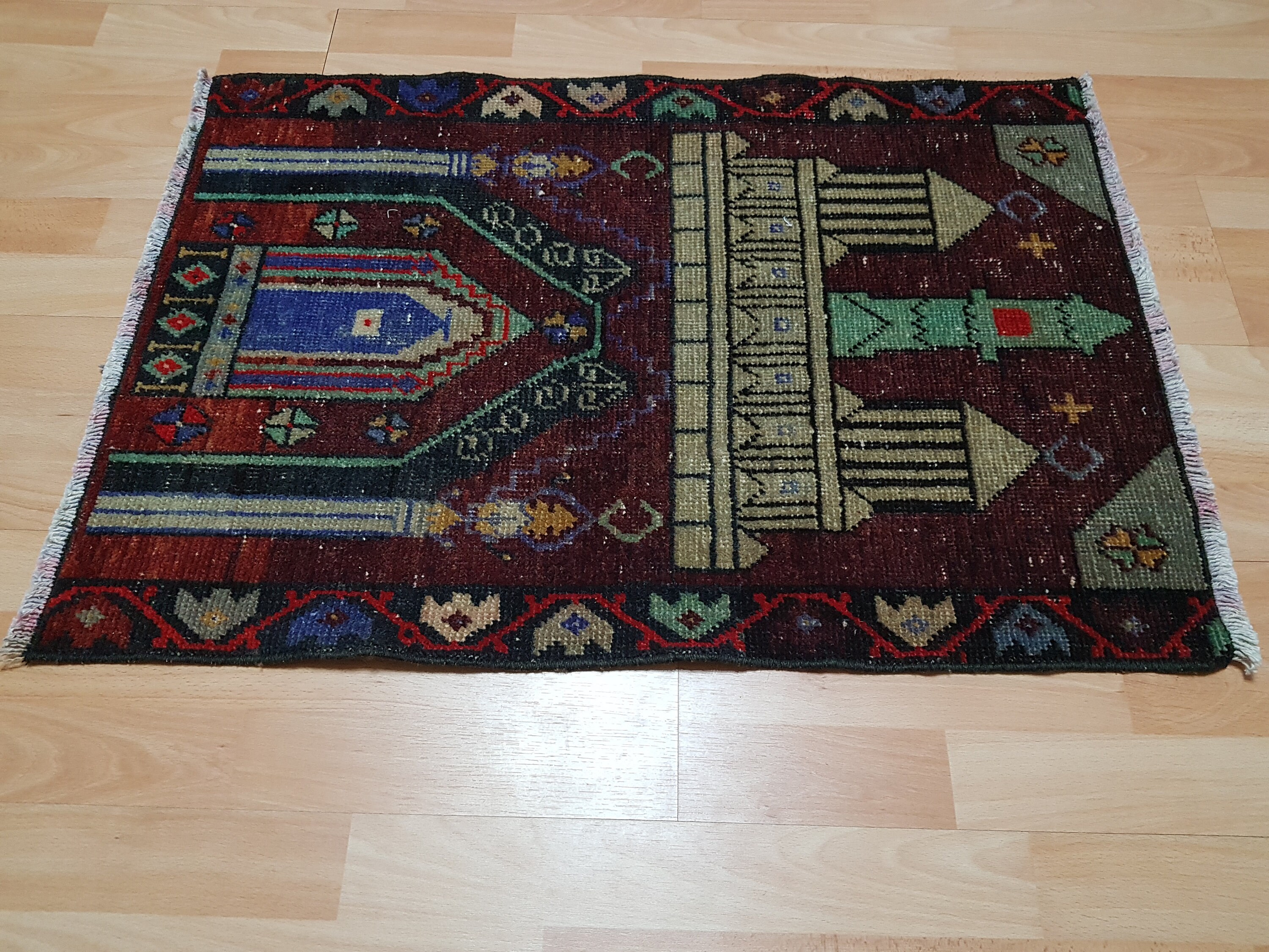 Small Prayer Rug Oushak Small Rug Vintage Prayer Rug Etsy