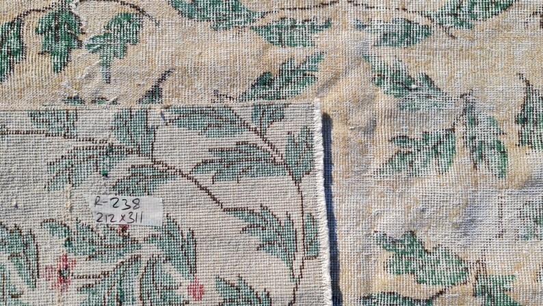 Carpet Rug 6/'9/'/' ft x 10/'2/'/' ft Area Rug Oushak Rug Vintage Rug Turkish Rug kilim rug oriental rug Living room Rug Green floral Rug