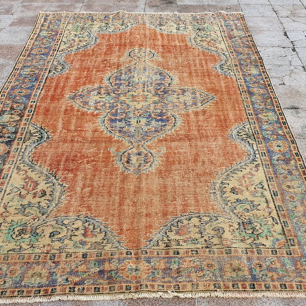 Ethnic Rug, Area Rug, living room Rug, Eclectic Rug, Design Rug, decor carpet, turkish Rug, Boho Rug, Anatolian Rug, 6'1'' feet x 9'5'' feet