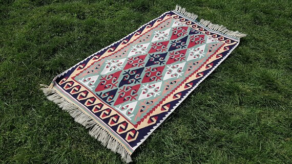 Small Geometric Rug Small Doortmats Small Kilims Small Rug | Etsy
