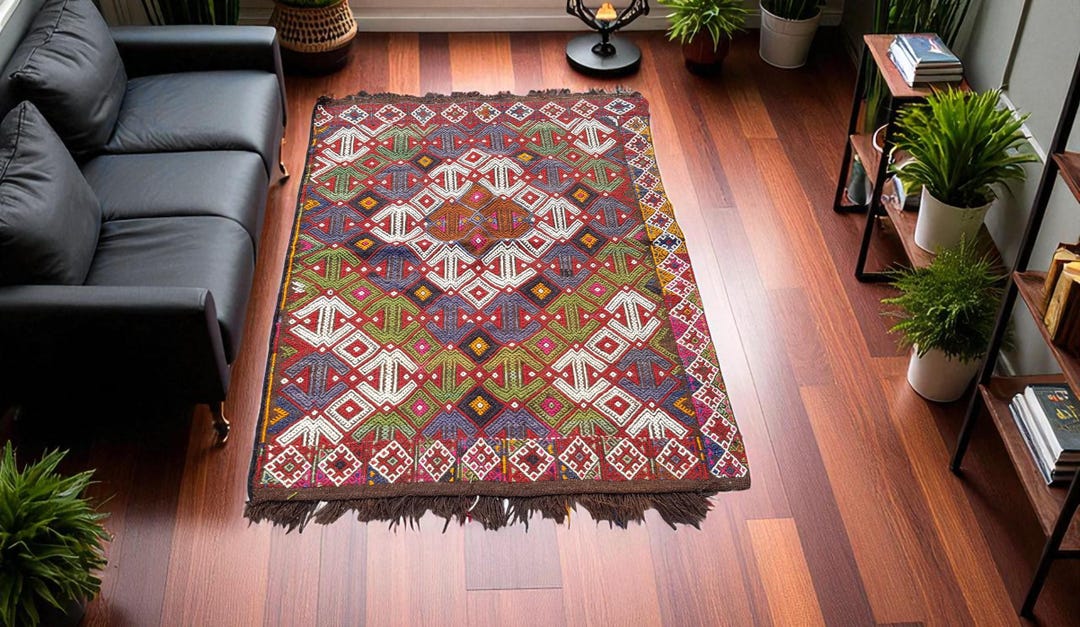Welcome Rug 3x4, Oushak Kilim 3x4, Turkish Rug 3x4, Vintage Rug 3x4 ...