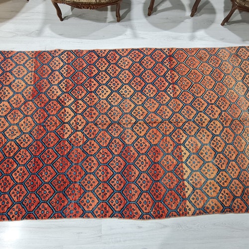 Tribal Rug, Oriental Rug, runner geo Rug, Area Rug, red blue Rug, Nomad rug, turkish Rug, Boho shops Geometric rug, Anatolian Rug, 4'3 ft x 9'4 ft