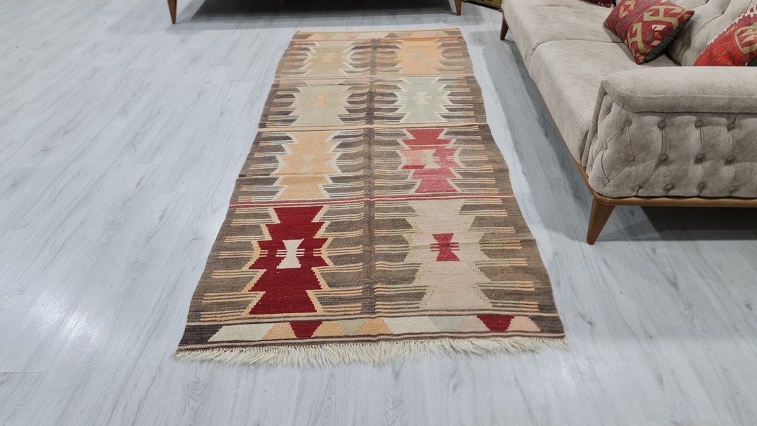 Wool Rug 4x9, Area Kilim 4x9, Area Vintage Rug, Kilim Rug 4x9, Oushak ...