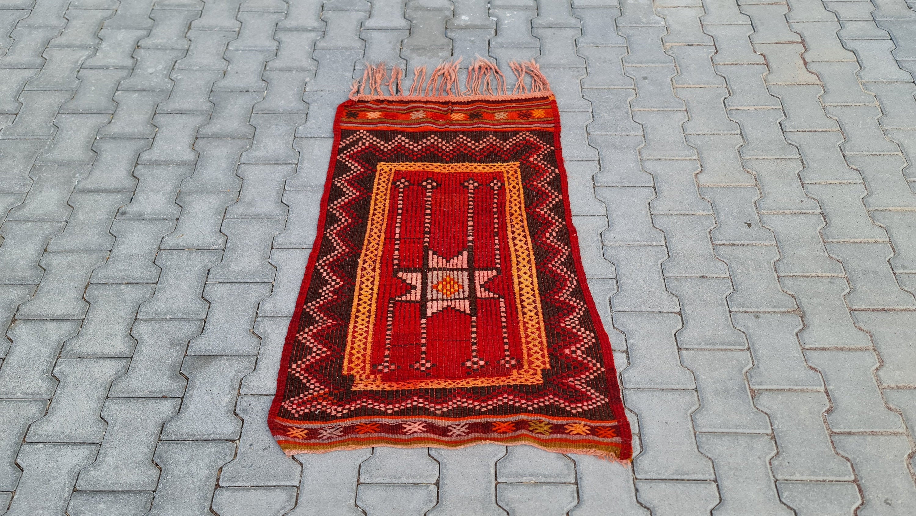 Welcome Rug Small Wool Rug Entryway Rug Eclectic Rug - Etsy