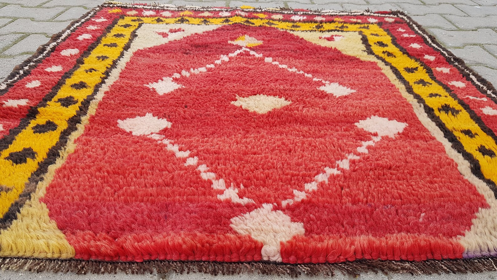 Doormat Rug Turkish Small Rug red yellow rug Entry way Rug Etsy
