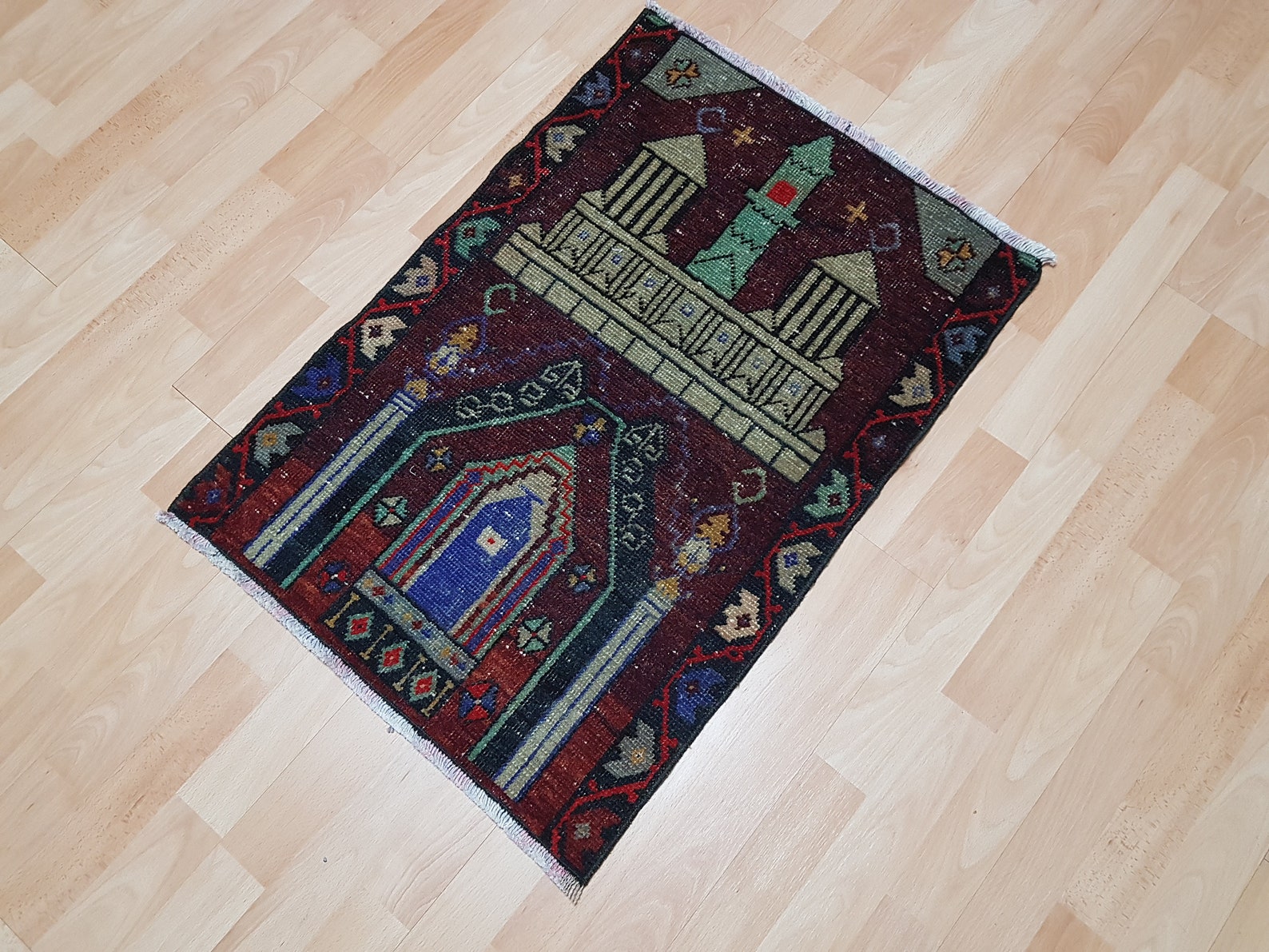 Small Prayer Rug Oushak Small Rug Vintage Prayer Rug Etsy