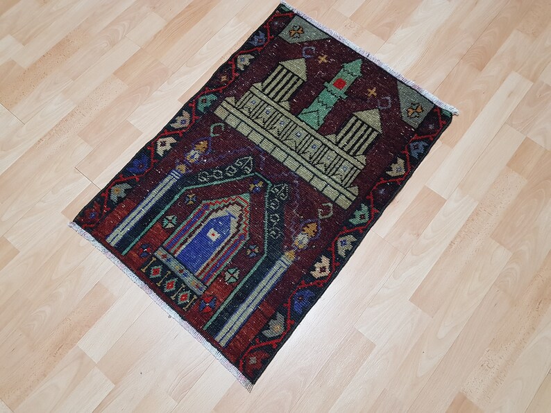 Small Prayer Rug Oushak Small Rug Vintage Prayer Rug Etsy