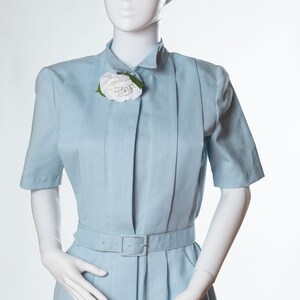 Vintage Worthington Petite Blue Shirt Dress with Matching Belt