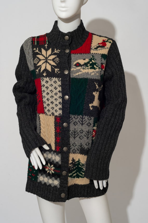 Gorgeous Vintage Patchwork Christmas Sweater by La