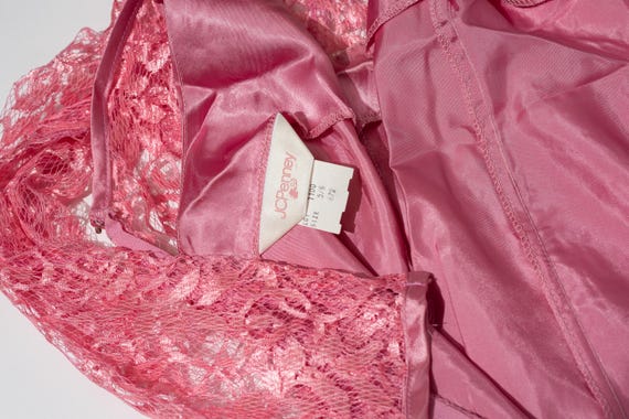 Vintage JC Penney Pink Satin & Lace Formal Dress - Y2K Prom - Etsy Denmark