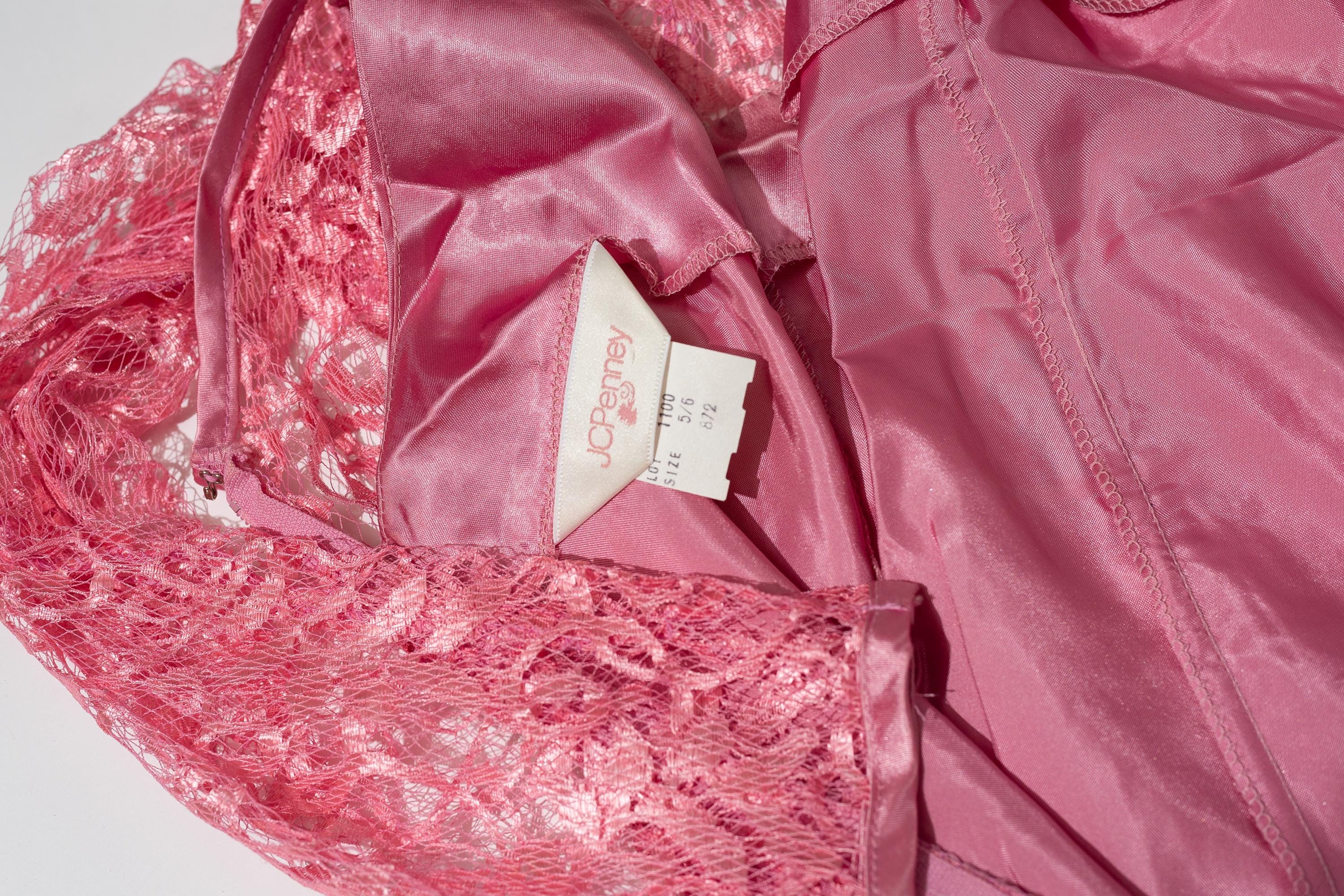 Vintage JC Penney Pink Satin & Lace Formal Dress - Y2K Prom Vintage JC Penney Pink Satin & Lace Formal Dress - Y2K Prom