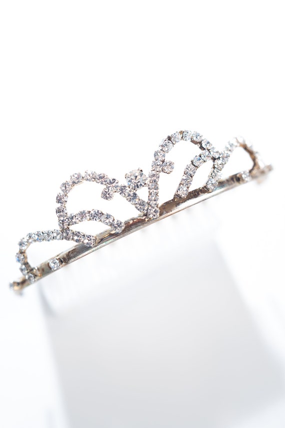 Vintage Rhinestone Tiara, Valentines Day Tiara, P… - image 1