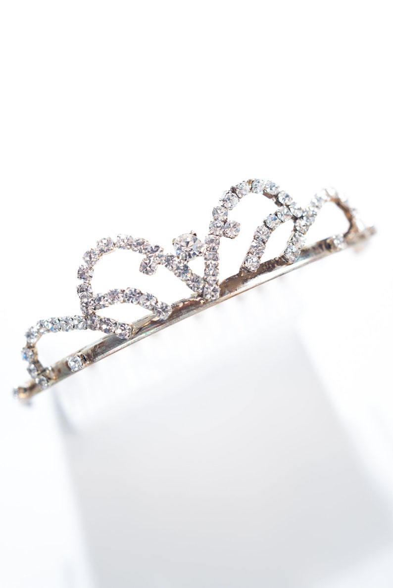 Vintage Rhinestone Tiara, Valentines Day Tiara, Prom Tiara, Wedding Day Tiara image 1