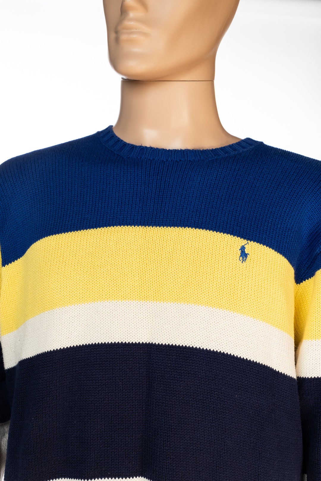 【関税&送料込】Polo Ralph Lauren Blue Yellow Striped Wool S Genuine Polo Ralph Lauren Boy Junior Yellow Blue Stripe