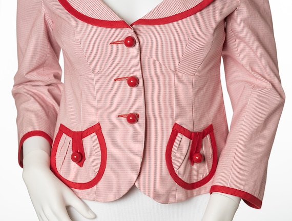 Nanette Lepore Red and White Jacket - Etsy 