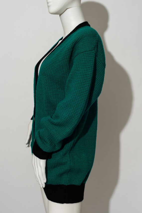 Vintage Koret Teal Green and Black Cardigan - image 7