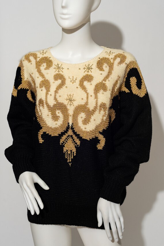 Vintage Jaclyn Smith Gold, Ivory and Black Fancy … - image 5