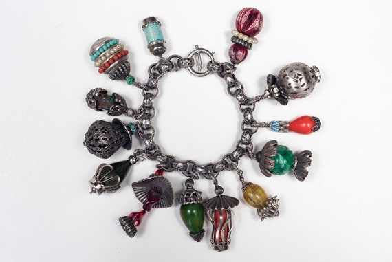 Napier 1950s Rare Chinese Lanterns Charm Bracelet - image 1