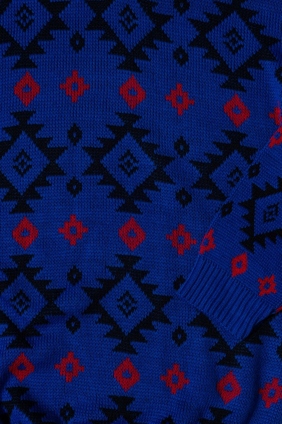 Vintage Jam Knits Bright Blue Sweater - image 3
