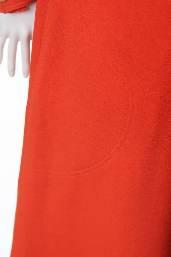 Vintage Bill Blass Bright Orange Wool Dress - image 6