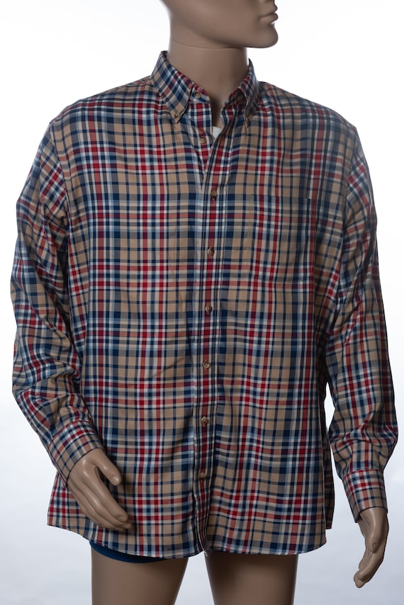 Jos A Bank Traveler s Collection Camisa a cuadros con botones Etsy Espana