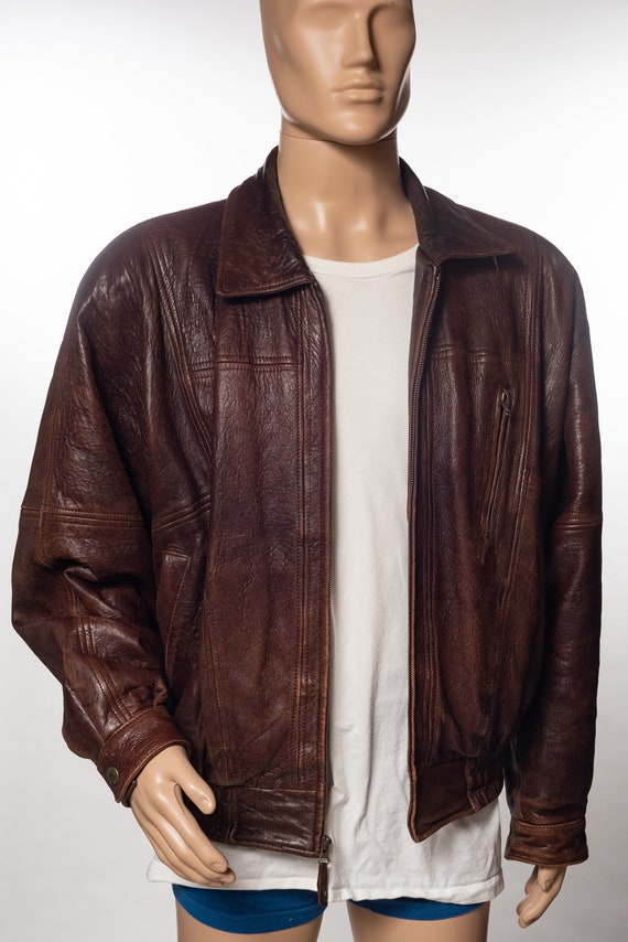 Vintage Structure Leather Bomber Jacket - image 2