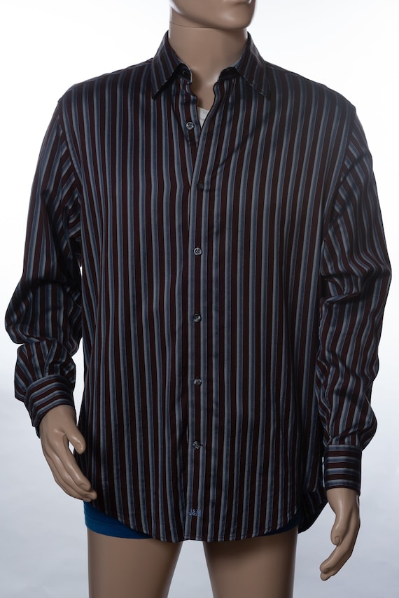 Johnston and Murphy Striped Button Down Shirt