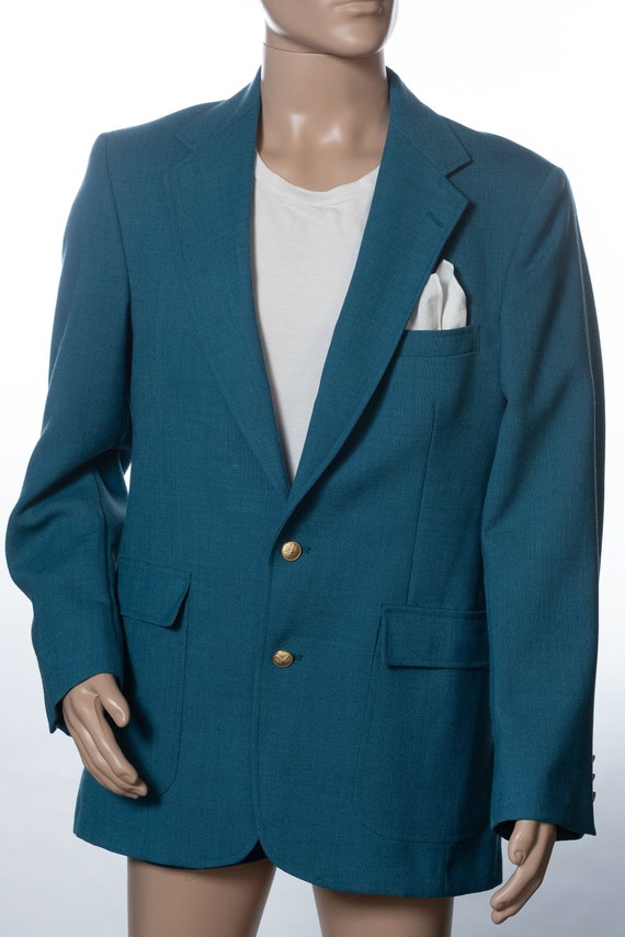 Vintage Peacock Blue Bay Traditionals State Blazer