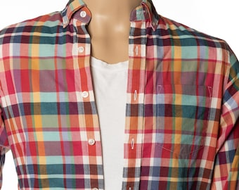 j crew boyfriend shirt in vintage red plaid
