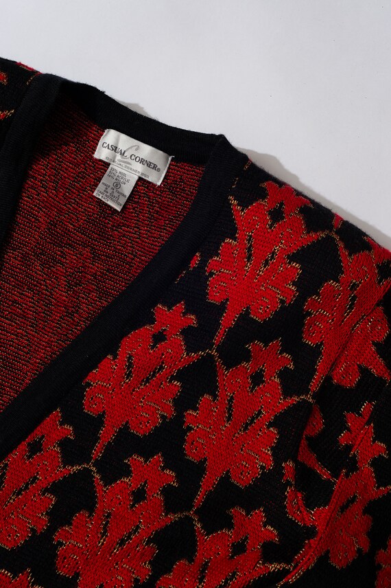 Vintage Casual Corner Red and Black Cardigan - image 4