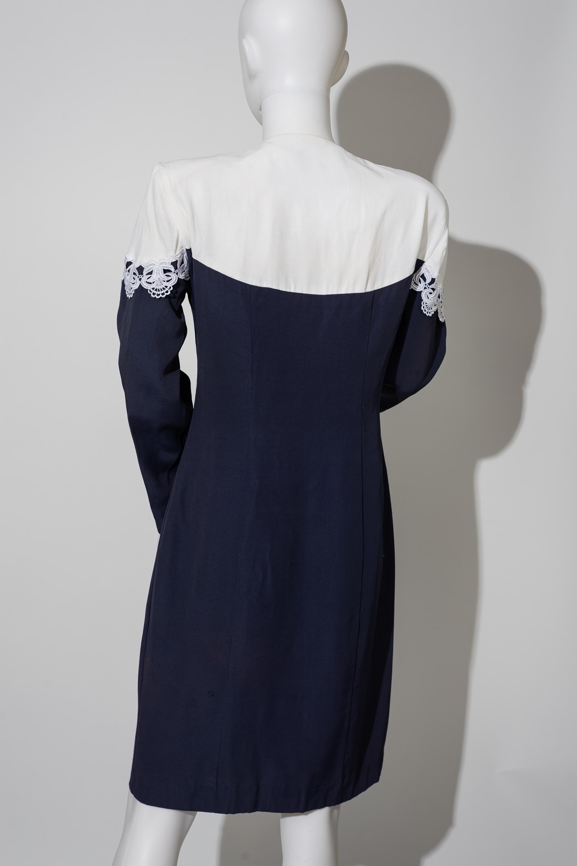 Vintage Dawn Joy Fashions Navy and White Dress Vintage Dawn Joy Fashions Navy and White Dress