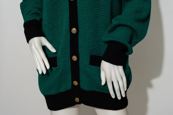 Vintage Koret Teal Green and Black Cardigan - image 5