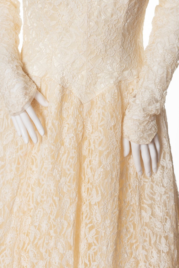 Vintage Custom Made Wedding Gown with Long Sleeves - image 4