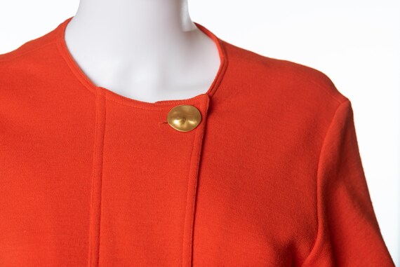 Vintage Bill Blass Bright Orange Wool Dress - image 4